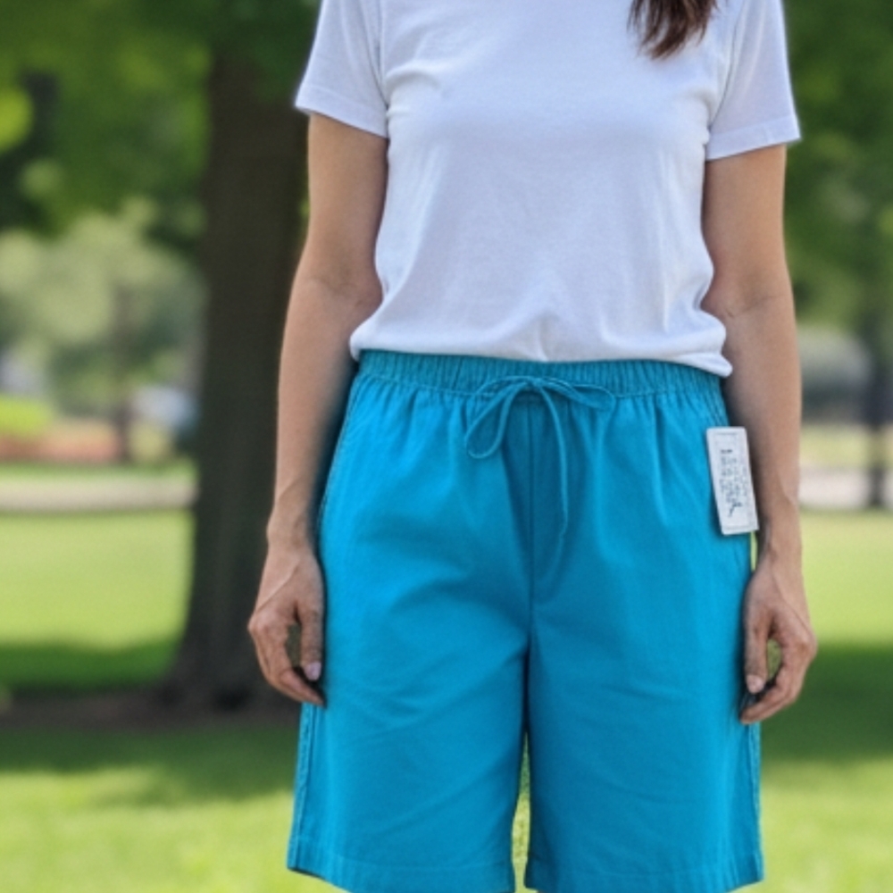 Basic Editions Blue Teal Shorts, M, NWT ✔️